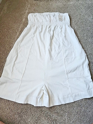 Free People Strapless Romper Small NWT   White Pocketed One Piece Summer Outfit