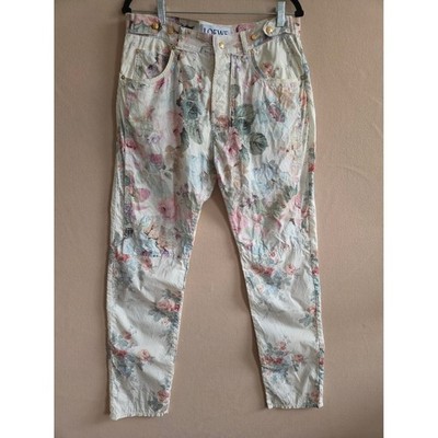 Loewe Floral Print Linen Cotton Pants Size 48 (XL)