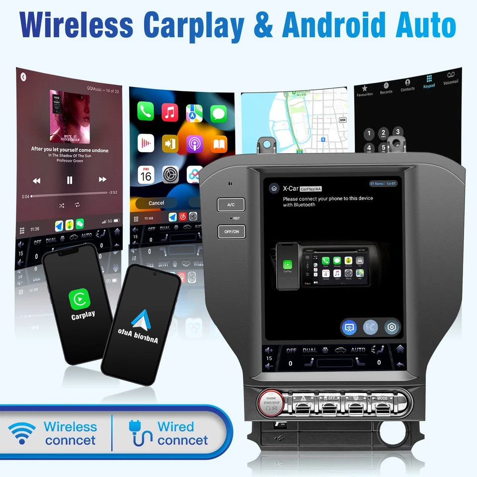 10.4" Touchscreen screen Navi Bluetooth Carplay BT for Ford Mustang 2015-2021 - Image 4 of 4