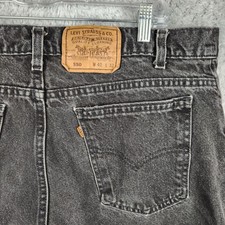 Vintage Levis 550 Jeans Mens 40x32 Black Orange Tab Relaxed Tapered USA 90s 80s