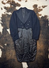 Vintage Wool Tailcoat Men's Black Tuxedo Coat USA Union Tag Made YY read 