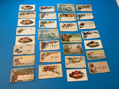 Lot Of 29 Assorted Antique Victorian Calling Cards. Condition as Shown. B1