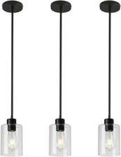Black Pendant Lights Kitchen Island - Clear Glass Pendant Light Fixture