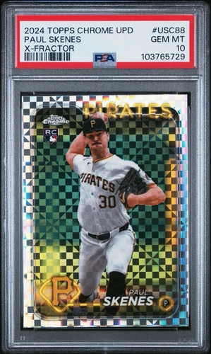 2024 TOPPS CHROME UPDATE USC88 PAUL SKENES X-FRACTOR PSA 10