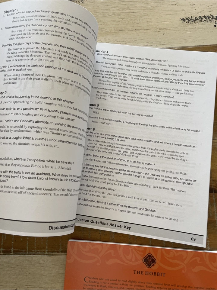 Memoria Press The Hobbit Teacher Guide And Student Workbook New - Image 3 of 4