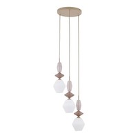 HäNgelampe Modern Glas Stahl Sand Wohnzimmer E14 Rund Ø42 Cm Pendelleuchte KüChe