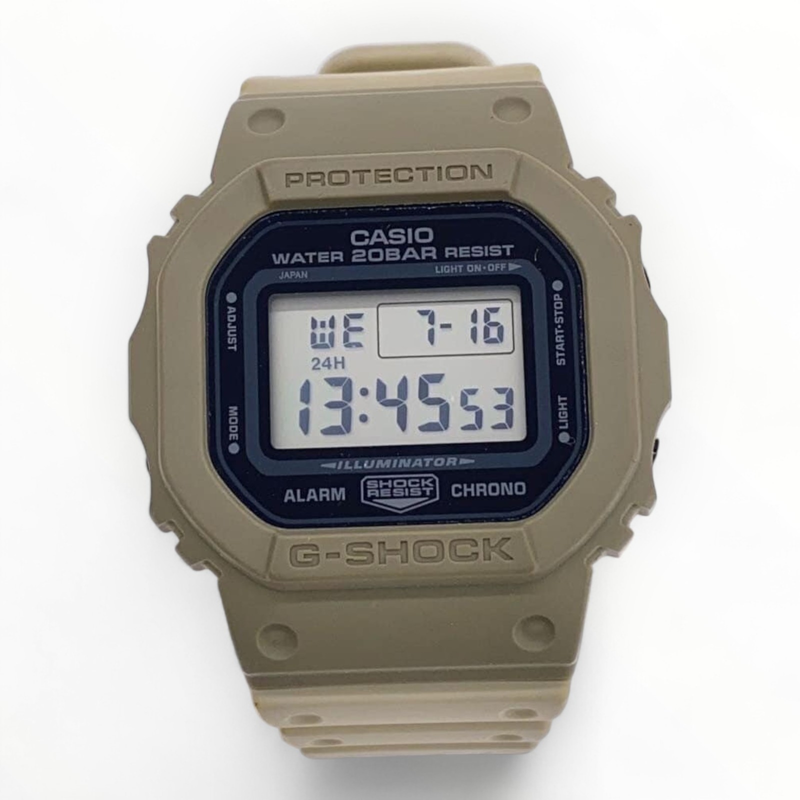 Casio DWE-5610 Digital Quartz Watch for Men Beige 2.17