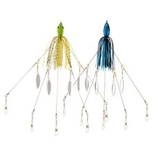 5 Arms Alabama Umbrella Rig Fishing Bass Kit Fishing Lures 2pcs（blue+green））