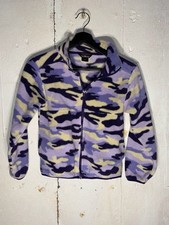 L.L.Bean Youth Girls Purple Camo Full Zip Fleece Jacket Size Small 8