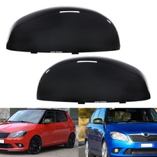 2x Außenspiegel Spiegelkappe Gehäuse Abdeckungen Für Skoda Fabia II Roomster 5J