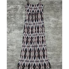 a.n.a Dress Womens Small Multicolor Ikat Geometric Boho Sleeveless Maxi Dress