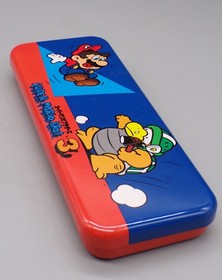 1988 Japanese NINTENDO Super MARIO 3 tin PENCIL CASE Bandai PROMO Famicom NES !!