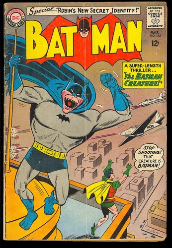 Batman #162 Unrestored Silver Age Superhero Vintage DC Comic 1964 GD