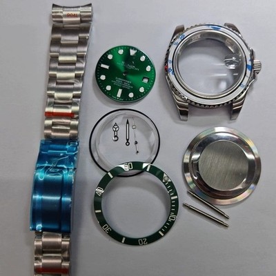 DIY Watch Part Kit for Submariner 2836 8215 41mm Case+Dial+Hands+Steel Strap