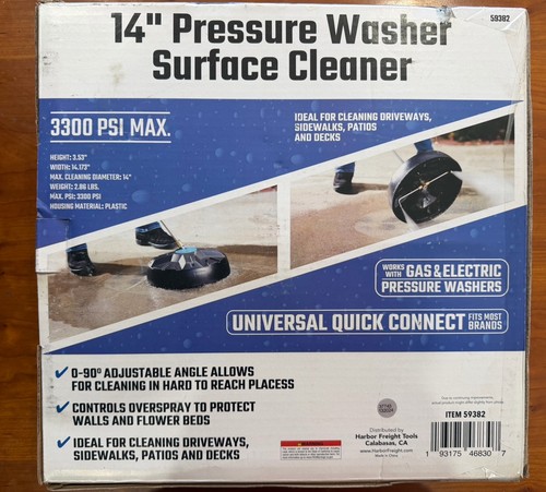 14" Surface Cleaner for Pressure Washer, Universal Quick Connect, 3300 PSI