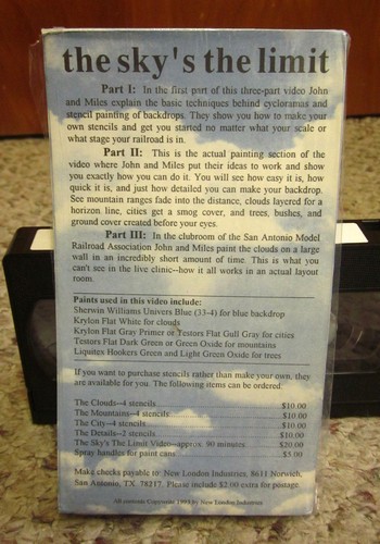 SKY’S THE LIMIT art documentary John Lowrance VHS model backdrops railroad sets - Picture 2 of 2