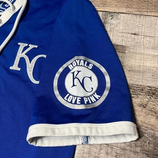 Love Pink Shirt Women's XS Blue Kansas City Royals MLB Baseball Sportswear - Image 4 of 4