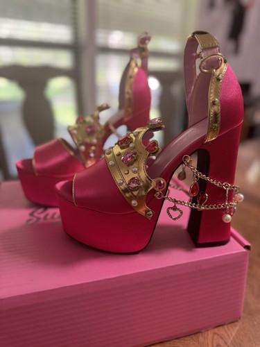 Size 7 - Dolls Kill Sugar Thrillz Holy Revelation platform Heels pink  (O8) - Picture 2 of 4