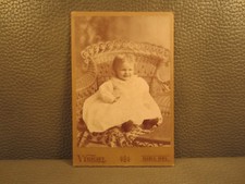 Victorian Antique Cabinet Card Photo of a Baby Girl, Infant, Child