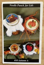 Debbie “Dear” Designs Needle Punch Jar Lids Punch Needle Pattern #10 Autumn A