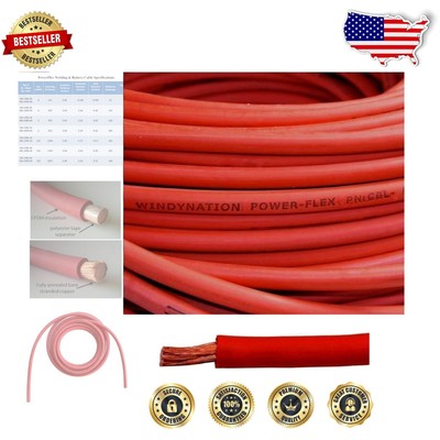 High-Performance 1/0 AWG 10 Feet Red Copper Welding Cable - Durable & Reliable