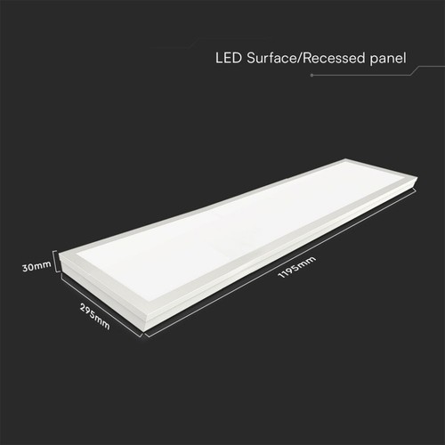 V-TAC PRO Pannello LED Chip Samsung 40W 110LM/W Installazione 2in1 6500K 120X30 - Foto 2 di 8