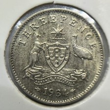 1934 Threepence Coin - almost Extremely Fine - Silver Predecimal George V