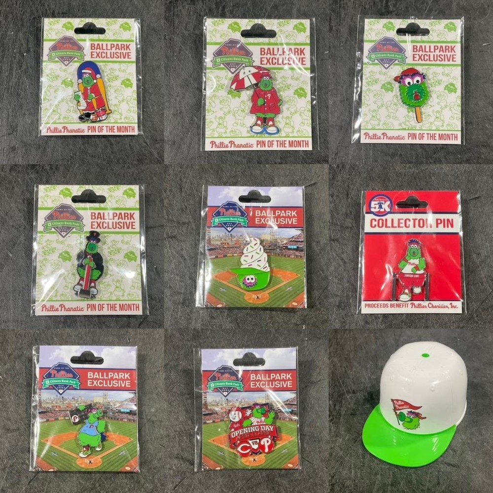 PHILLIES PHANATIC PICK A PIN: APRIL SHOWERS-CLAUS X-MAS-POPSICLE-OPENING DAY SGA