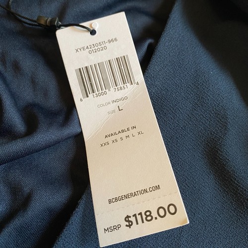 NWT $118 BCBGeneration 2-Button Blazer Jacket Women's L Indigo Blue Career - Picture 7 of 14
