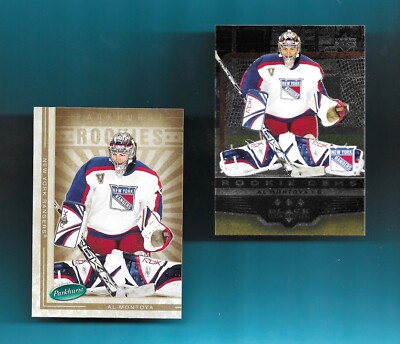 BOTH! AL MONTOYA-NY RANGERS! 2005-06 Black Diamond TRIPLE/Parkhurst ROOKIE RC