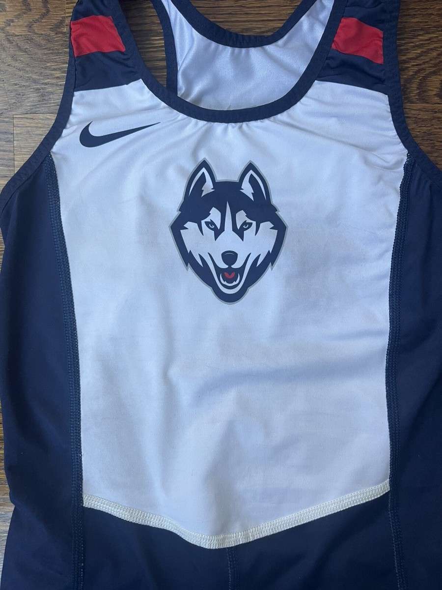 Nike Team Issued UConn Huskies Track Singlet Mens Sz S CAA Blue