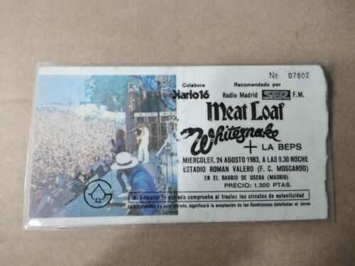 Meat Loaf E La Beps Mercoledì 24 Agosto 1983 Madrid - Ingresso Biglietto