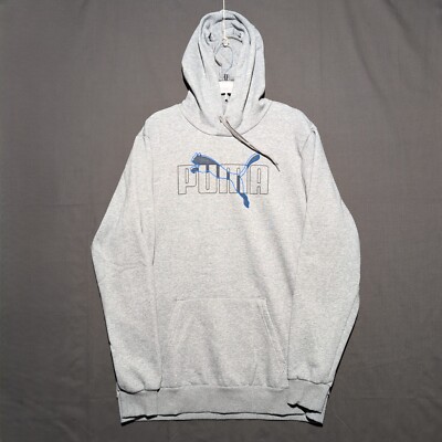 Puma Long Sleeve Raised Up Pullover Hoodie Men's XLT Grey Heather