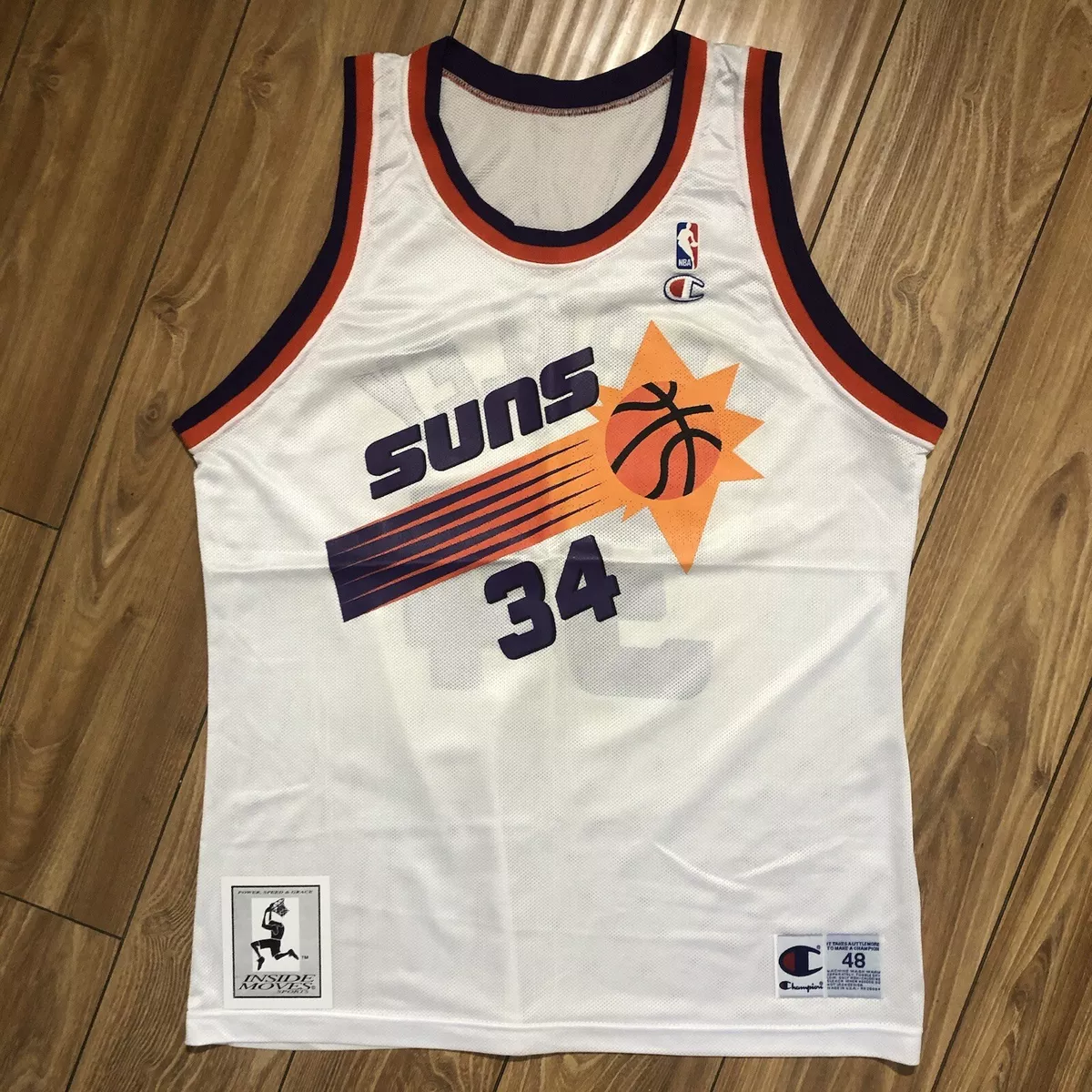 VINTAGE MADE IN USA CHAMPION PHOENIX SUNS #34 BARKLEY JERSEY IN SIZE 48????