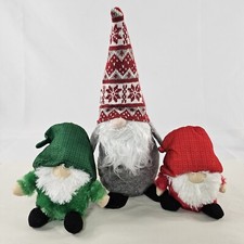 Gnome Christmas Plush Beanbag Bottom 13 And Two 6.5" Gnomes