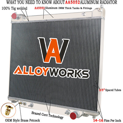 Aluminum 3 Row Radiator For Ford F-350 F-250 F59 Powerstroke 7.3L V8 1995-1997