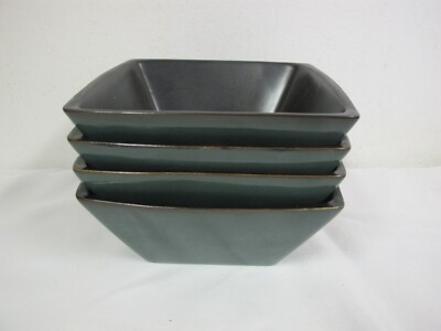 GIBSON ELITE KIESLING GREEN/BLACK SQUARE BOWLS SET OF 4 