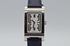 Bulgari Rettangolo Quartz Orologio Donna 20MM RT39S Vintage Raro con Pelle Vol 8