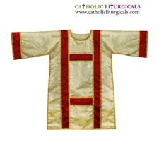 Spanish Dalmatic Metallic Gold vestment with Deacon's stole & maniple,chasuble