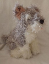 Toys R Us Animal Alley White Grey Dog Terrior Plush Toy Stuffed Animal 10"