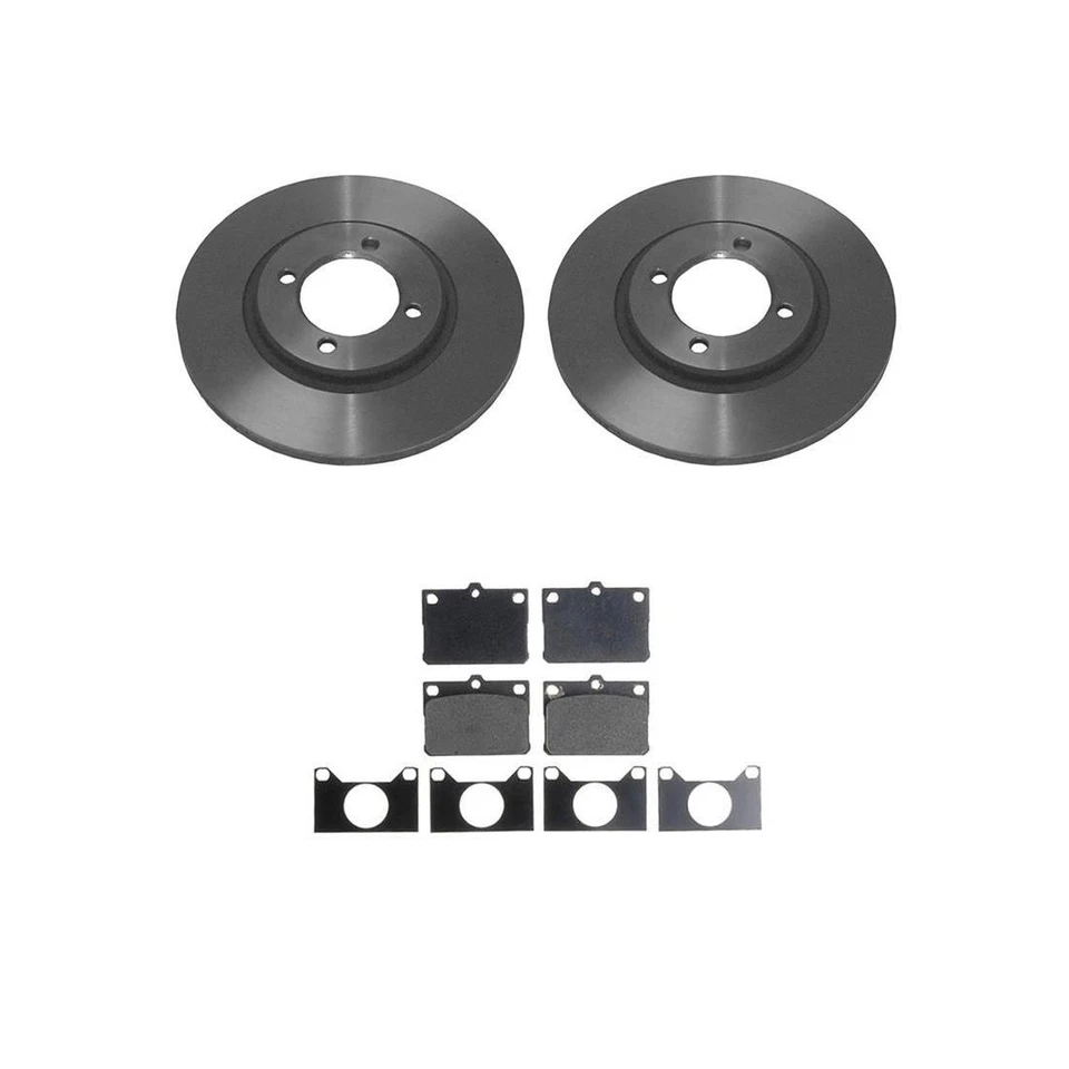 Kit de rotores de freno delanteros y pastillas de freno metálicas para Toyota Corolla 1980-1983 Foto 4 de 4