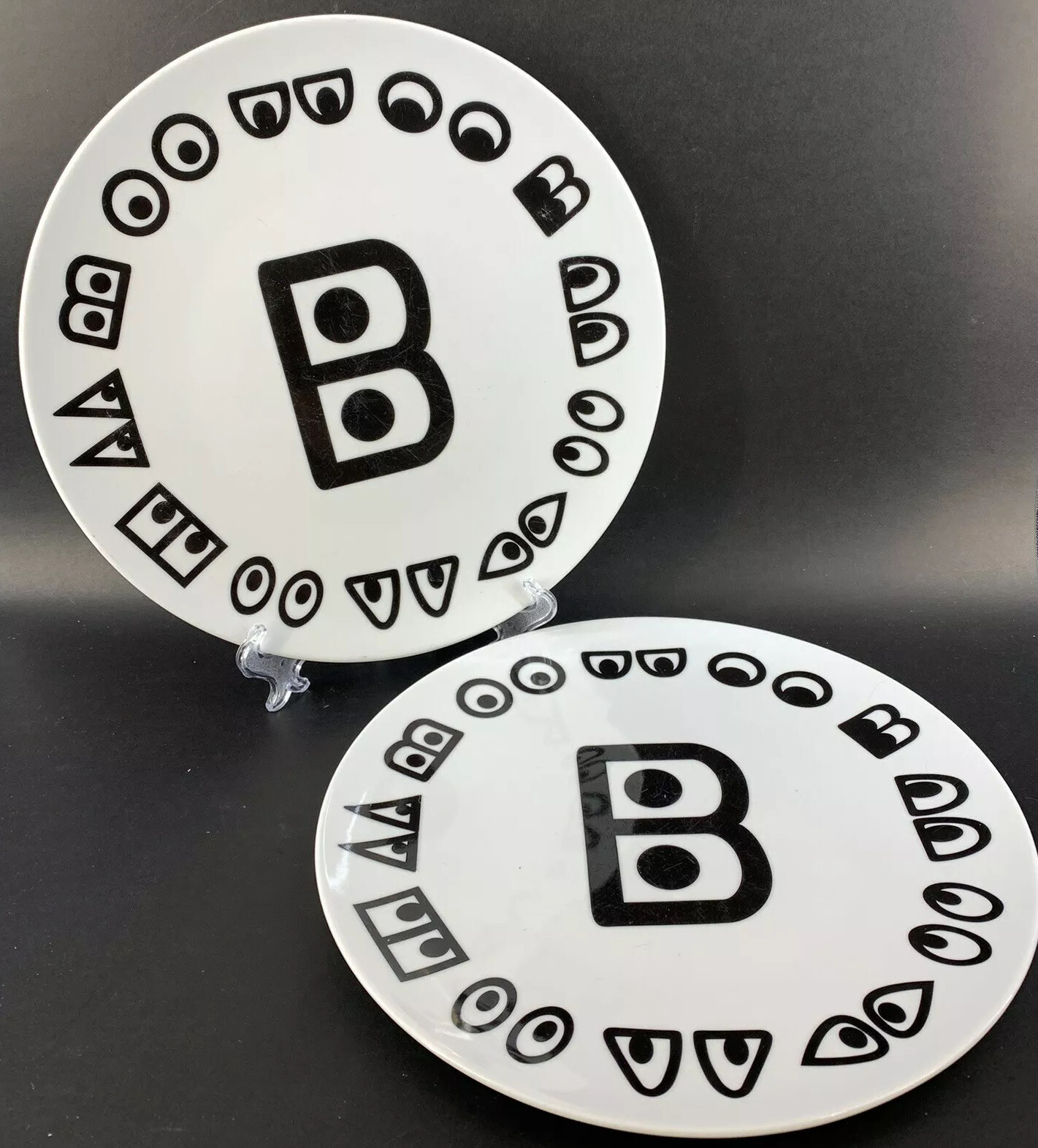 Ikea Glodande 23102 Lot Of 2 Dinner Plates Van Beirendonck Poland Eyes Pocelain