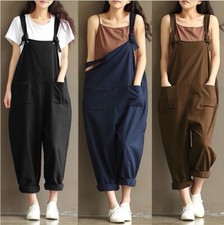Women Ladies Strappy Loose Dungarees Jumpsuit Oversized Romper Baggy Overalls