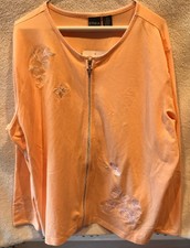 ***vintage Women’s Zip Up Sweater. 2x Size. Peach. Nos. Erika Brand.***