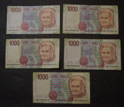 ITALIAN 1000 Lira, ''GIO PINO PORTRAIT,'' Uncirculated BANCA Bill, circa 1980's