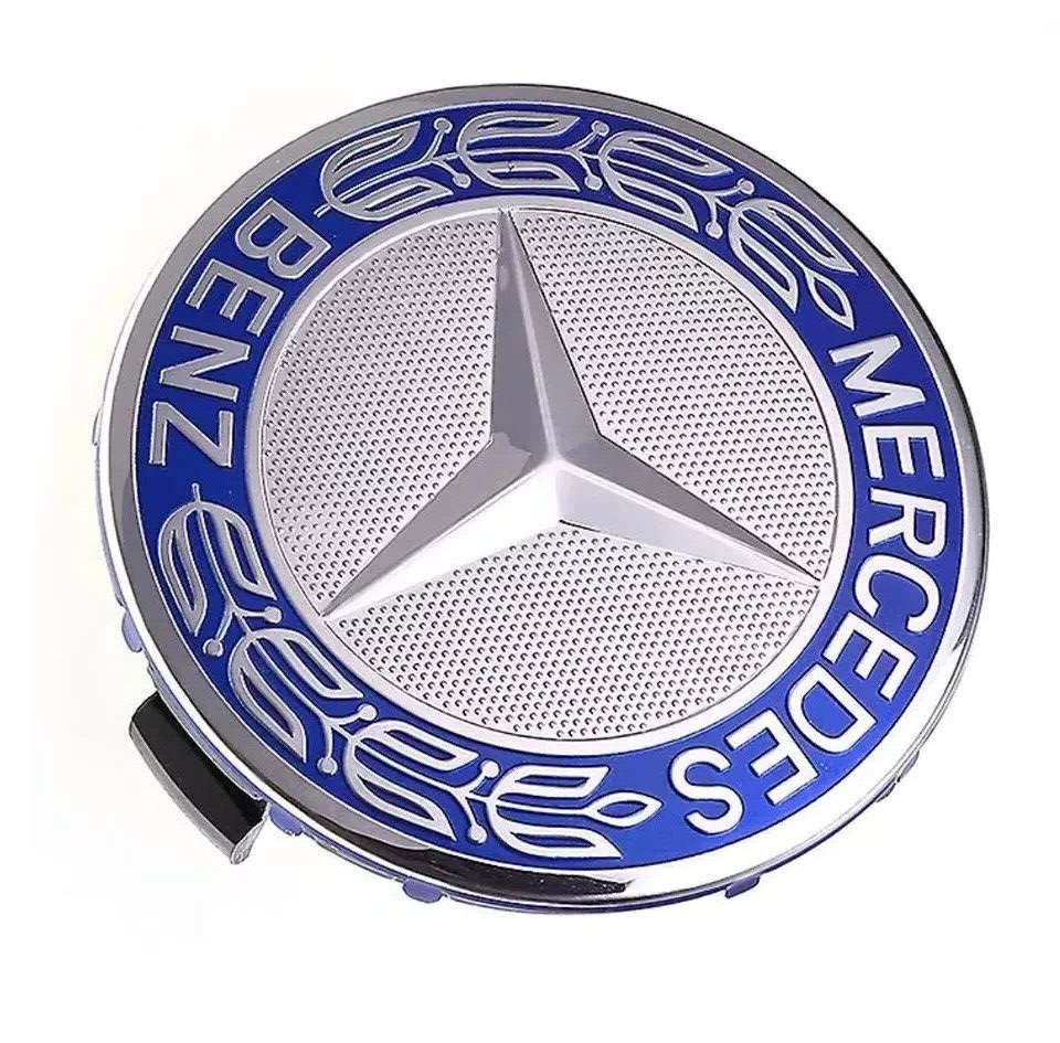 LUMY] Mercedes Silver Alloy Wheel Centre Hub Caps For For AMG A B C E S M Class Ml Cla Gla Slk I.78546438