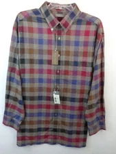 Daniel Cremieux Shirt Men's 3XB Maroon Blue Long Sleeve Button Down New With Tag