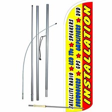 Installation Flag Flutter Feather Banner Swooper Extra Wide Windless Bundle Kit