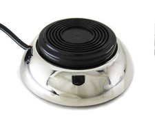 New GEM FOOT PEDAL Switch Round Stainless Steel Phono Plug Tattoo Power Supply