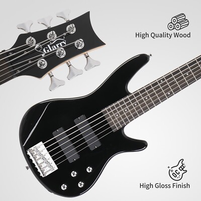  HOLIDAY SPECIAL! 6 String ACTIVE PICKUPS I Style Electric Bass Guitar +Case!